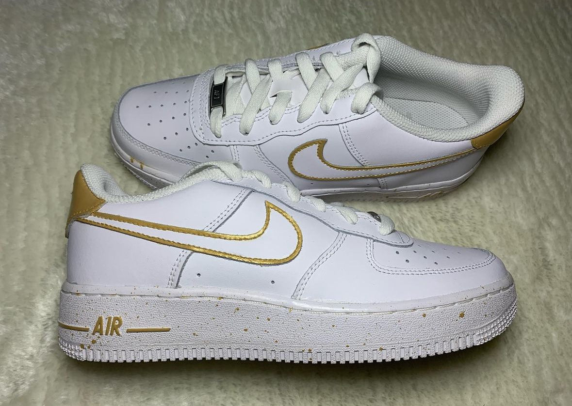 Custom nike air force- gold splash