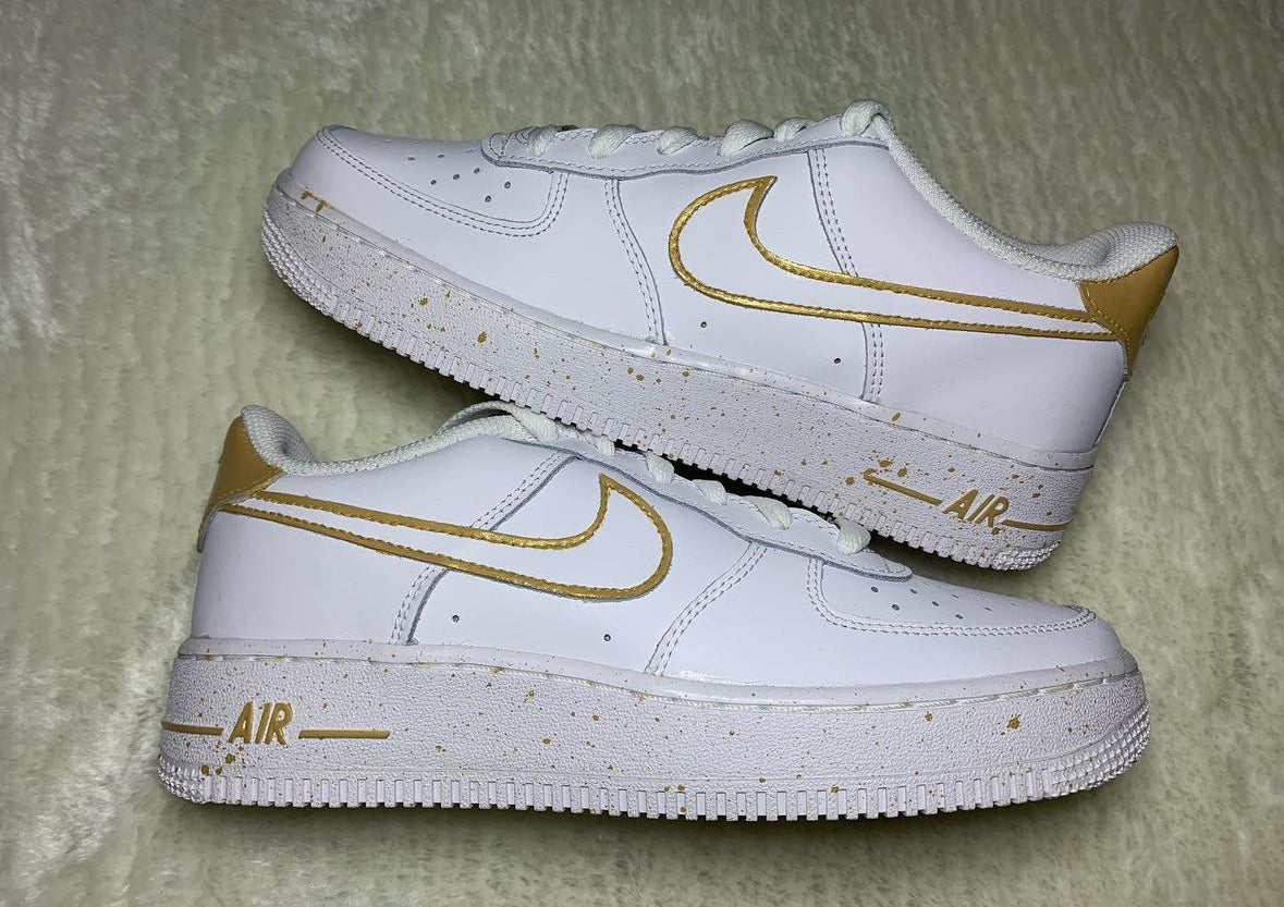 Custom nike air force- gold splash